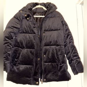 Lauren by Ralph Lauren Women’s Black Velvet Puffer Jacket
